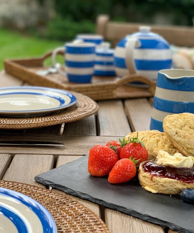 Cornishware Table Setting Cornishware - A Stripy Story | Duchy of Cornwall Nursery